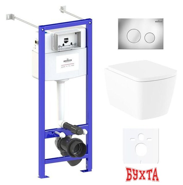 Унитаз подвесной Lavinia Boho Relfix Aveo Rimless 6 в 1 77050210 (хром пластик) 1