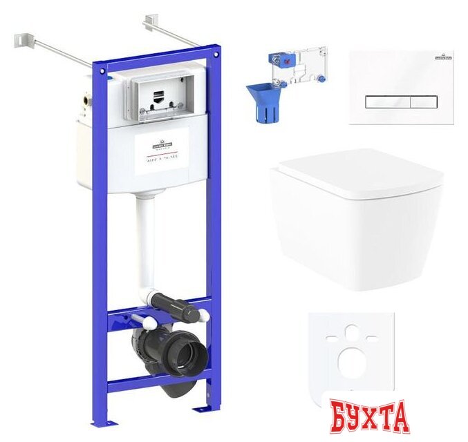 Унитаз подвесной Lavinia Boho Relfix Aveo Rimless 7 в 1 87050213 (белое стекло) 1