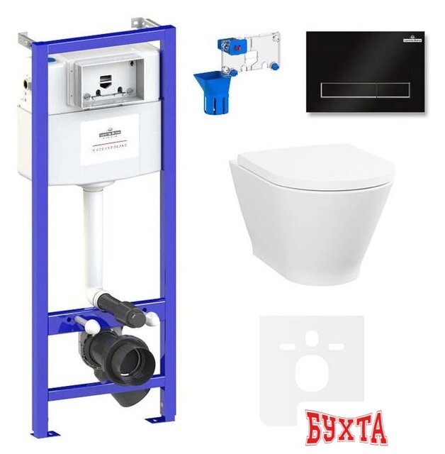 Унитаз подвесной Lavinia Boho Relfix Elegant Rimless 7 в 1 87561091 (черный пластик) 1