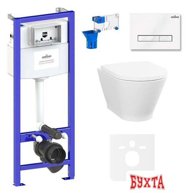 Унитаз подвесной Lavinia Boho Relfix Elegant Rimless 7 в 1 87561096 (белое стекло) 1