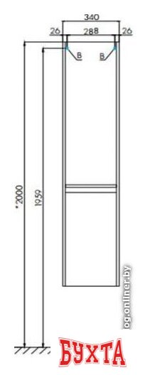 Мебель для ванных комнат Акватон Шкаф-пенал Лондри 34 1A236203LH010 (белый) 2