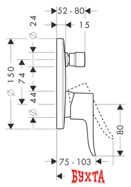 Смеситель без скрытого механизма Hansgrohe Metris 31493000 2