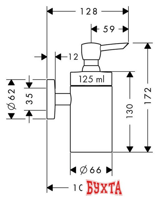 Дозатор для жидкого мыла Hansgrohe Logis 40514000 2