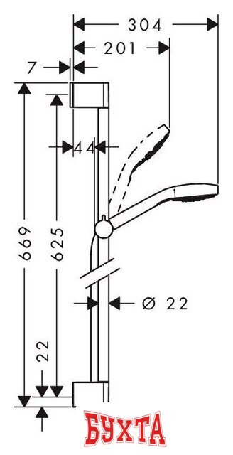 Душевой гарнитур Hansgrohe Croma Select S (26562400) 2