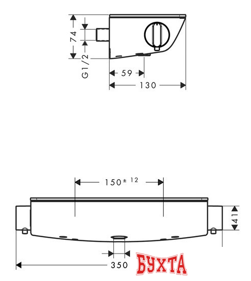 Смеситель Hansgrohe Ecostat Select 13111400 (хром/белый) 4