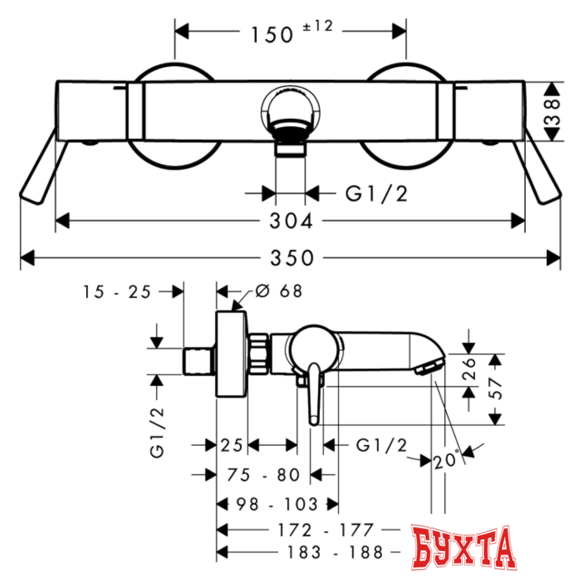 Смеситель Hansgrohe Ecostat Comfort Care (13115000) 2
