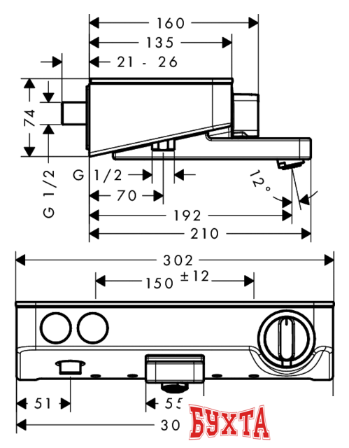 Смеситель Hansgrohe ShowerTablet Select 300 13151000 3