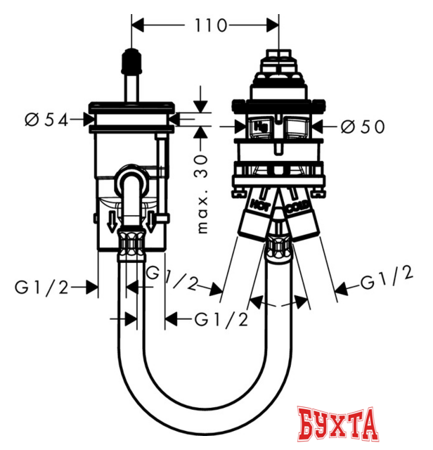 Скрытый механизм Hansgrohe Metropol 13159180 2