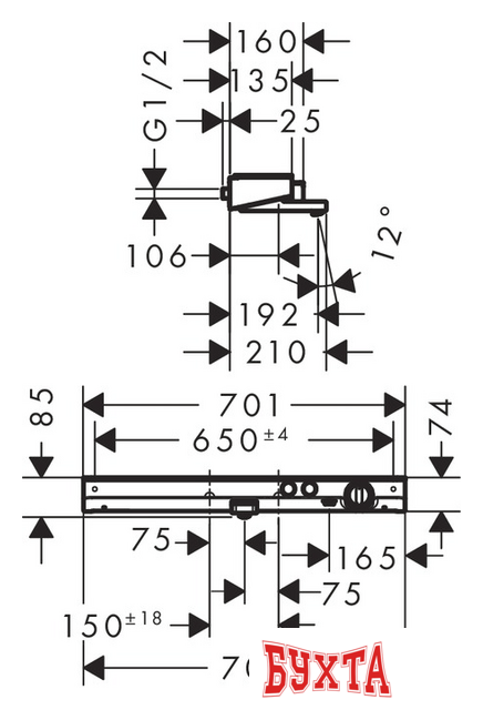 Смеситель Hansgrohe ShowerTabletSelect 700 13183000 (хром) 4