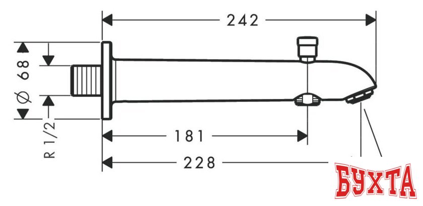 Излив Hansgrohe 13424000 2
