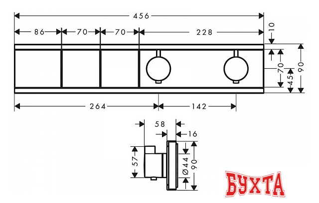 Смеситель без скрытого механизма Hansgrohe RainSelect 15380000 (хром) 2