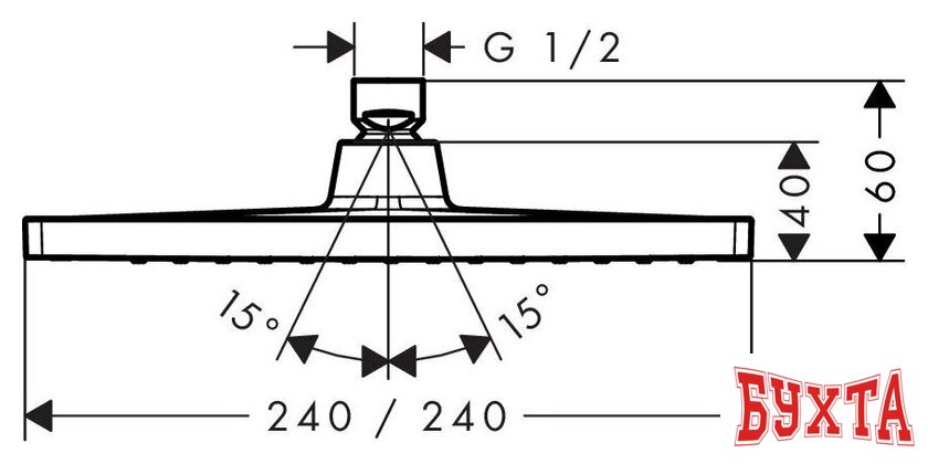 Верхний душ Hansgrohe Crometta E 240 1jet [26726000] 2