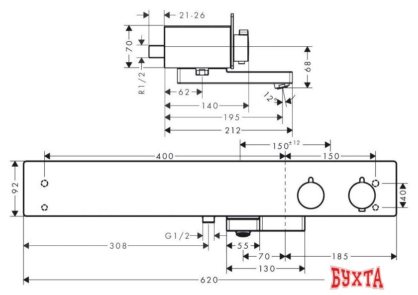 Смеситель Hansgrohe ShowerTablet 13109000 (хром) 2