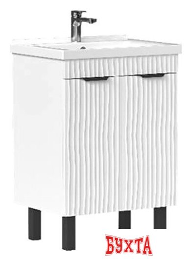 Мебель для ванных комнат Volna Тумба под умывальник Lotty 60.2D Миранда (белый, напольная)