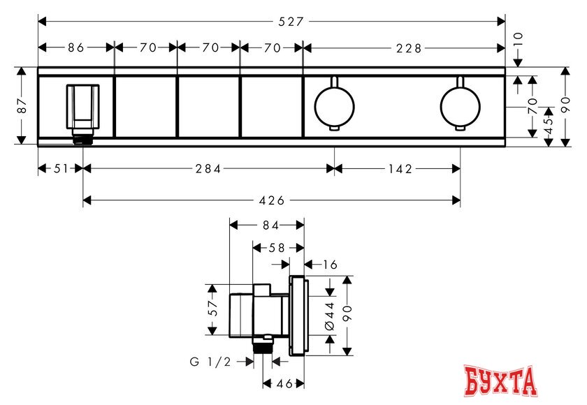 Смеситель Hansgrohe RainSelect 15356400 (белый/хром) 2