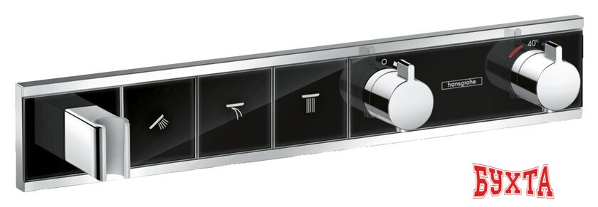 Смеситель Hansgrohe RainSelect 15356600 (черный/хром) 1