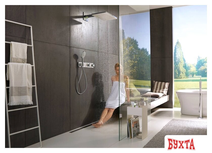 Смеситель Hansgrohe RainSelect 15356600 (черный/хром) 3