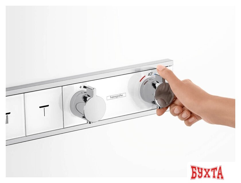 Смеситель Hansgrohe RainSelect 15357400 (белый/хром) 5