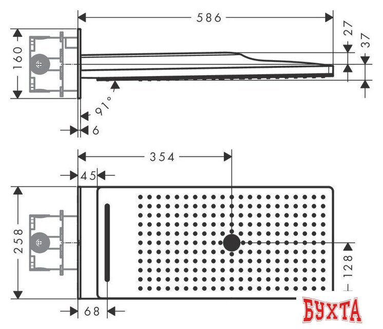 Верхний душ Hansgrohe EcoSmart 580 3jet 24011400 5
