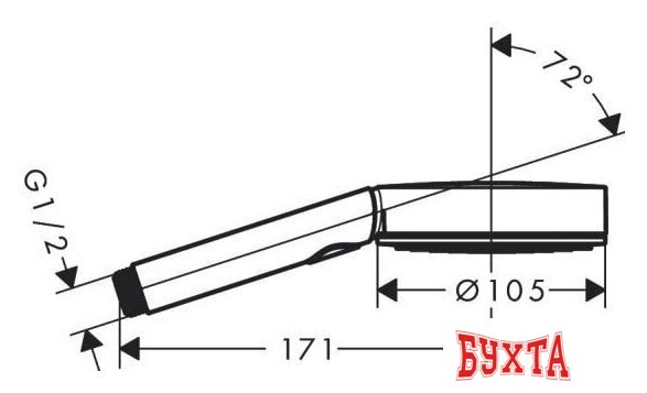 Душевая лейка Hansgrohe Pulsify Select 105 3jet Relaxation 24110670 (черный матовый) 2