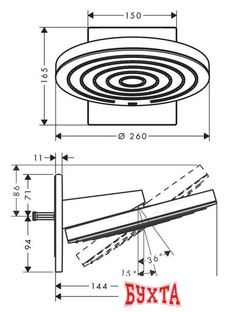 Верхний душ Hansgrohe Pulsify 24150700 3