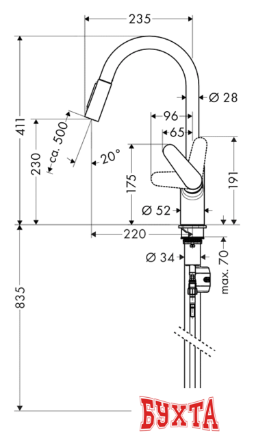 Смеситель Hansgrohe Focus 31815800 2