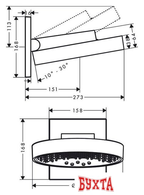Верхний душ Hansgrohe Rainfinity 250 3jet 26232000 (хром) 2