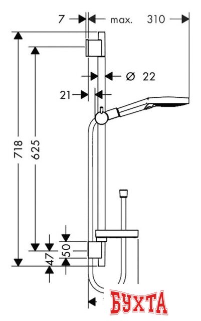 Душевой гарнитур Hansgrohe Raindance Select [26630000] 5