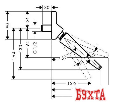Верхний душ Hansgrohe Raindance Rainfall 150 [26442000] 2
