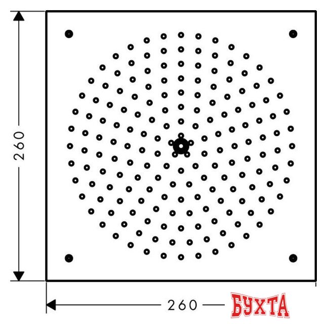Верхний душ Hansgrohe Raindance Air 1 jet 260x260 [26472000] 2
