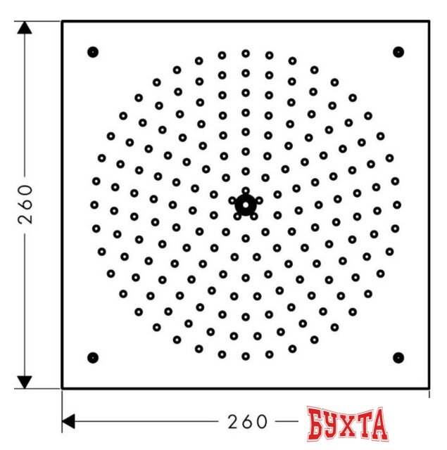 Верхний душ Hansgrohe Raindance 260/260 1jet EcoSmart 26481000 2