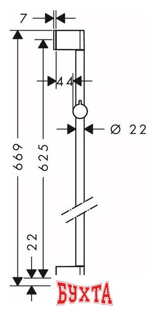 Душевая штанга Hansgrohe Unica 26505000 2