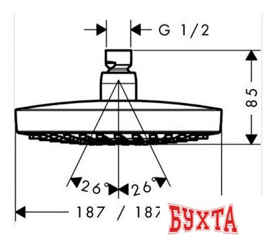 Верхний душ Hansgrohe Croma Select E (хром) 26528000 3