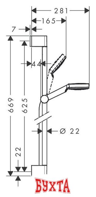 Душевой гарнитур Hansgrohe Crometta 1jet 26535400 4