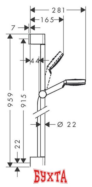 Душевой гарнитур Hansgrohe Crometta 1jet 26539400 5