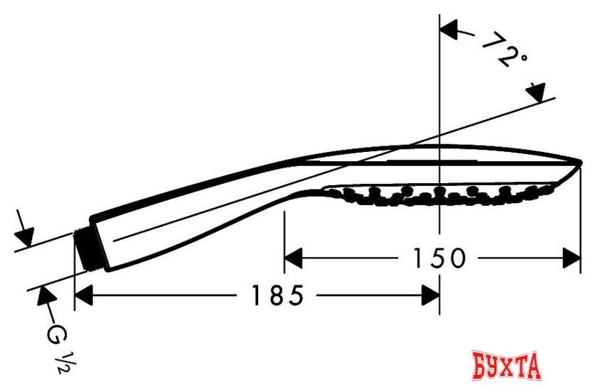 Душевая лейка Hansgrohe Raindance Select E 150 3jet [26550000] 3