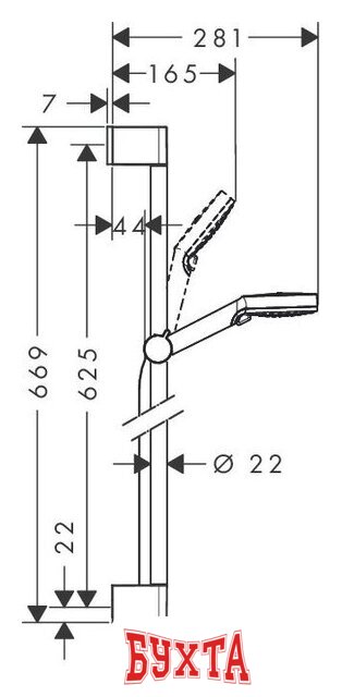 Душевой гарнитур Hansgrohe Crometta Vario Green 26555400 4