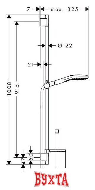 Душевой гарнитур Hansgrohe Raindance Select E 120 (26621000) 2