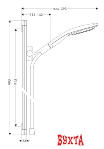 Душевой гарнитур Hansgrohe Raindance Select 150 [26626400] 2