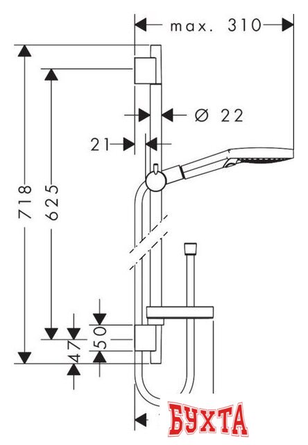 Душевой гарнитур Hansgrohe Raindance Select S 26632000 (хром) 5