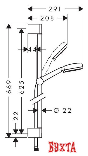 Душевой гарнитур Hansgrohe Raindance Select S 120 26721400 (белый/хром) 4