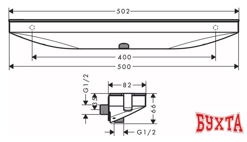 Держатель душевой лейки Hansgrohe Rainfinity 26843700 2