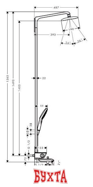 Душевая система Hansgrohe Raindance Select E 360 Showerpipe (27113400) 2