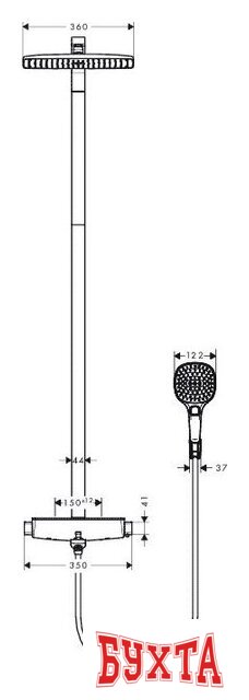 Душевая система Hansgrohe Raindance Select E 360 Showerpipe (27113400) 3