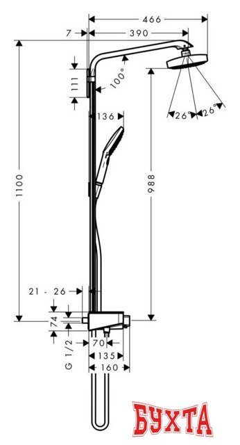 Душевая система Hansgrohe Raindance Select [27126400] 4