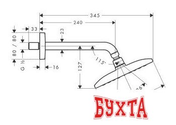 Верхний душ Hansgrohe Raindance E 360 AIR 1jet (27371000) 2
