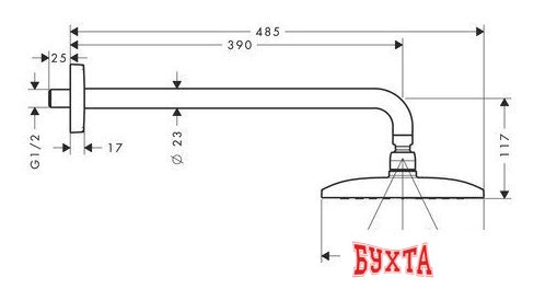 Верхний душ Hansgrohe Raindance E 360 AIR 1jet [27376000] 2