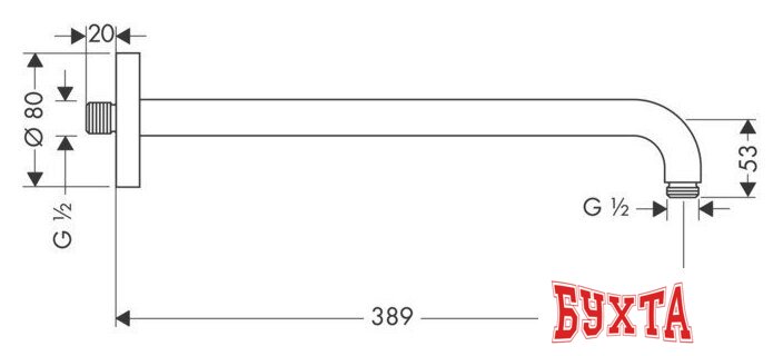 Держатель верхнего душа Hansgrohe 27413000 2