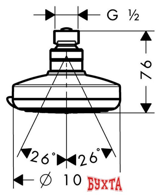Верхний душ Hansgrohe Croma 100 Vario [27441000] 2