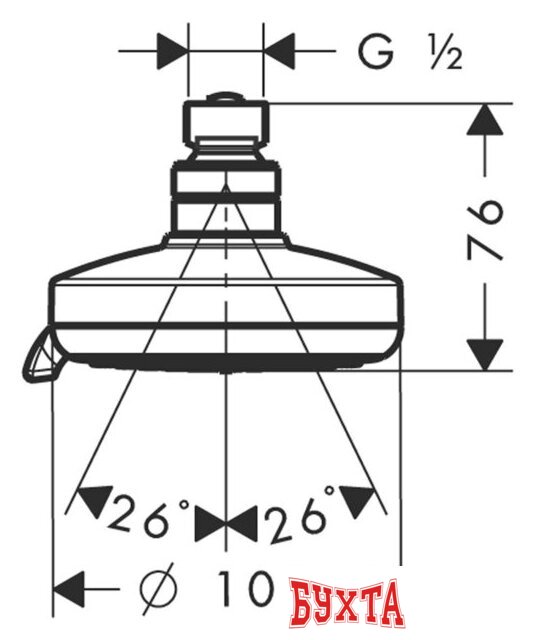 Верхний душ Hansgrohe Croma 100 Multi 27443000 2
